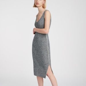 AllSaints Anza Midi Dress in Grey with Side Zipper | US Size Medium